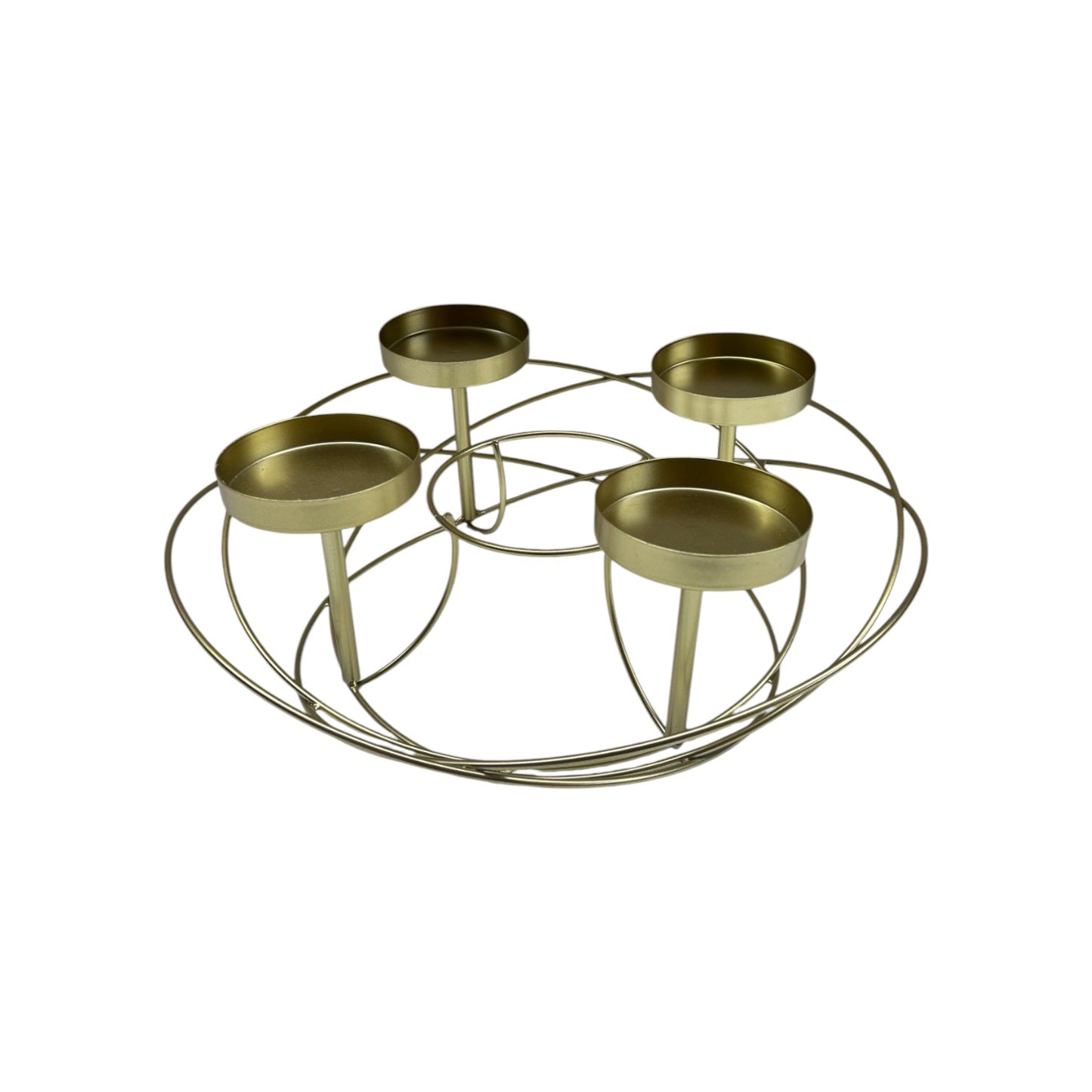 4 RING CANDLE HOLDER GOLD BOWL