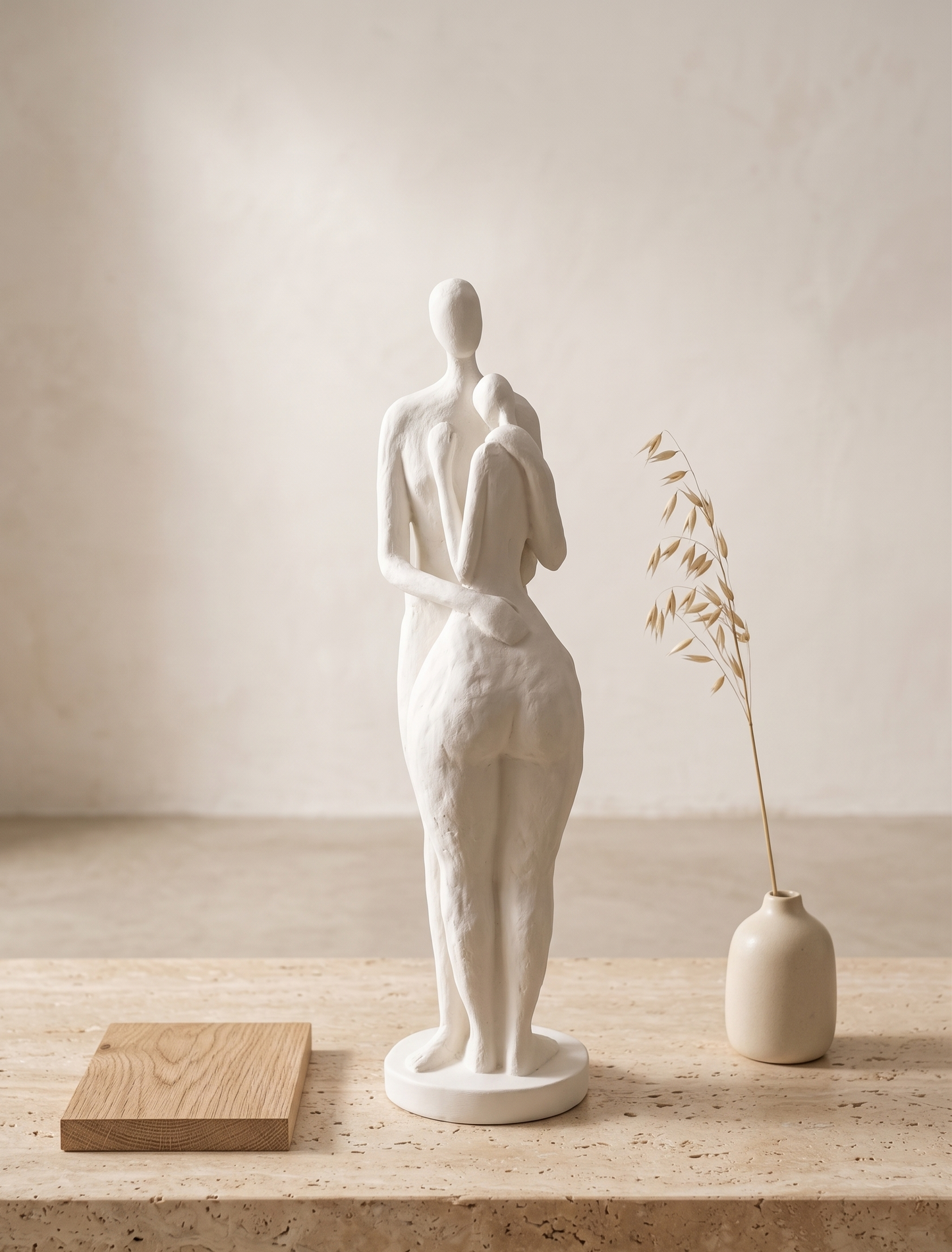 ABSTRACT COUPLE HUGGING WHITE