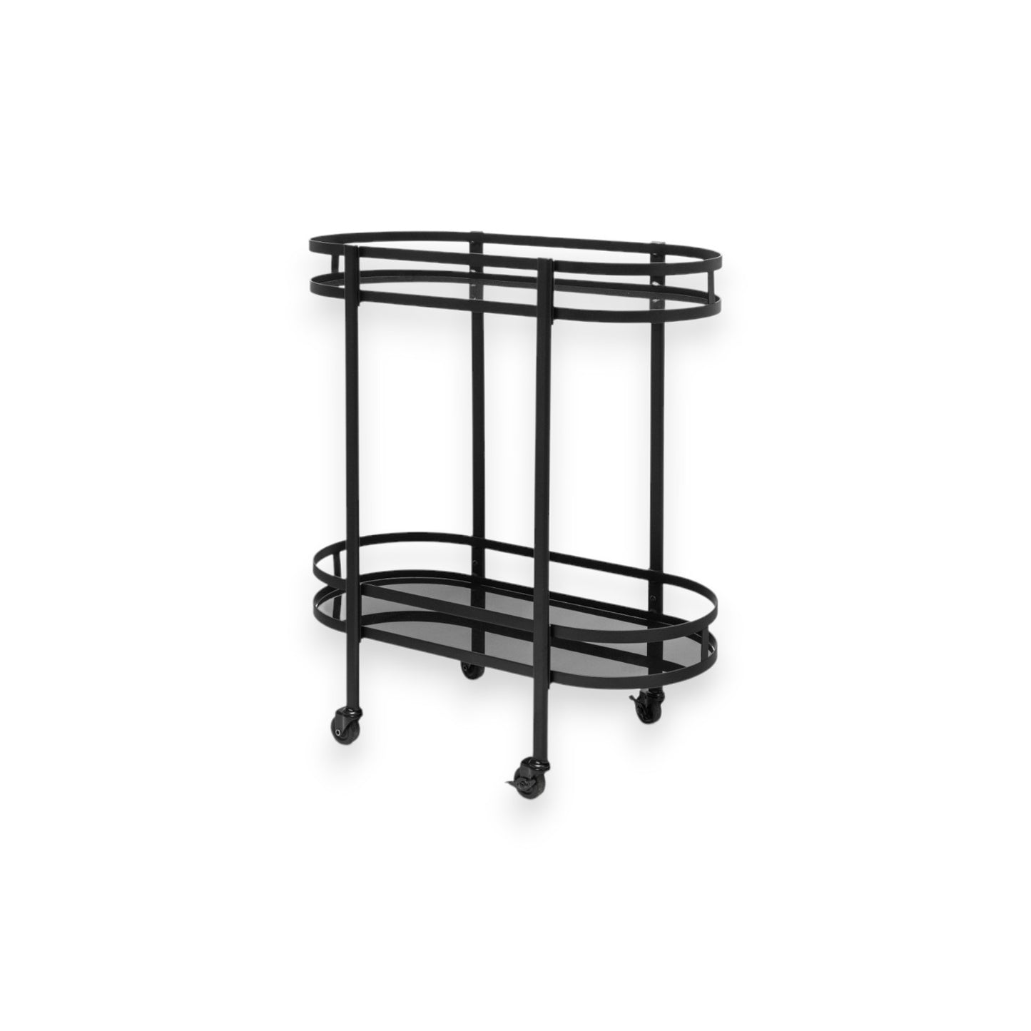 BLACK BAR TROLLEY WITH 2 LAYERS