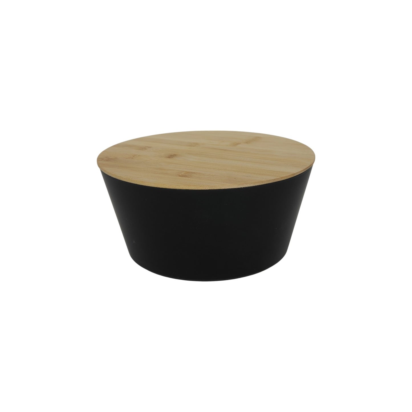 BOWL BLACK WITH BAMBOO COVER