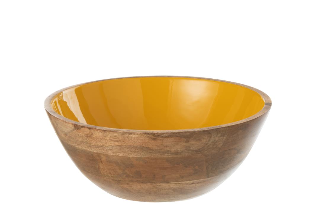 BOWL KOS WOOD BROWN / YELLOW