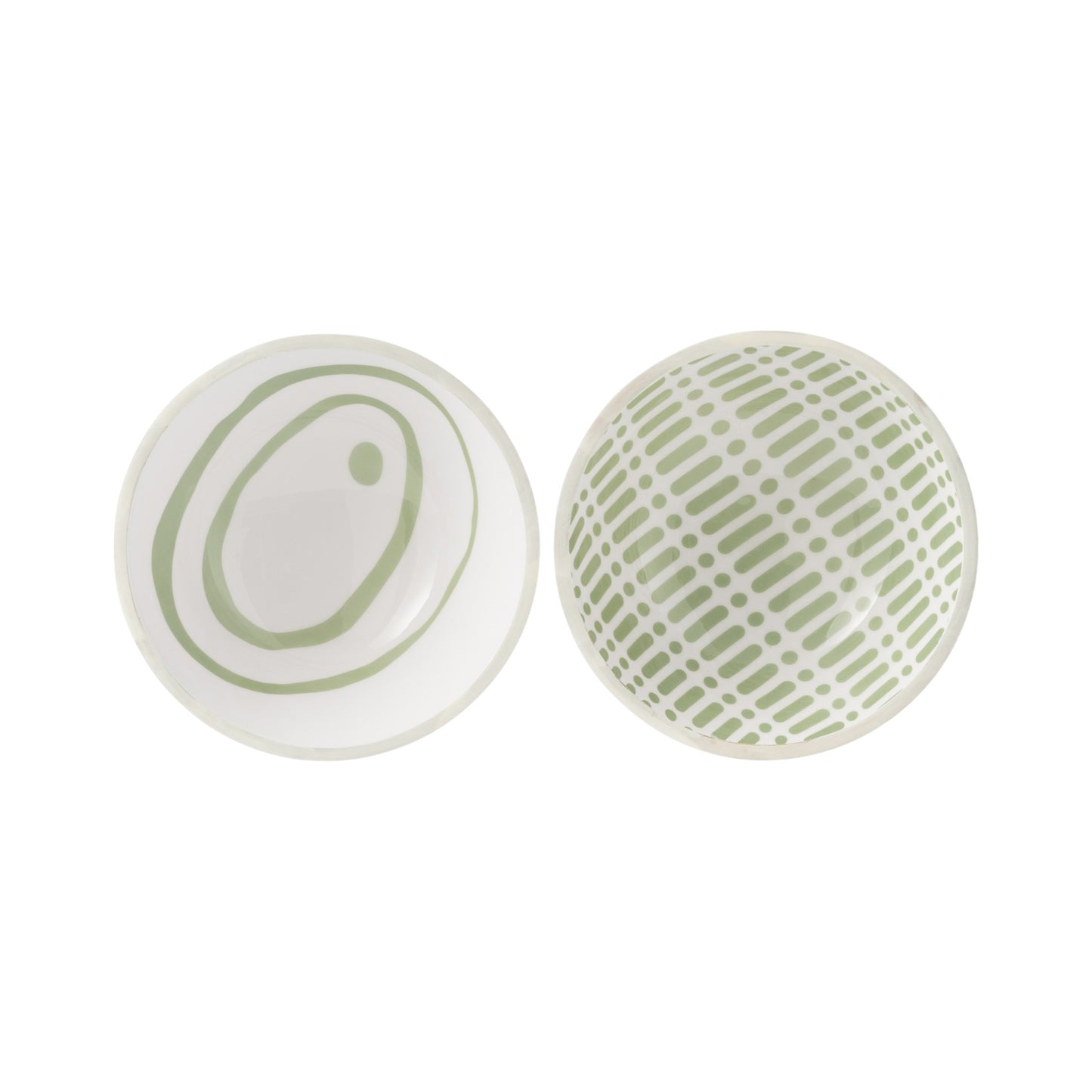 BOWL MANGO WOOD GREEN AND WHITE