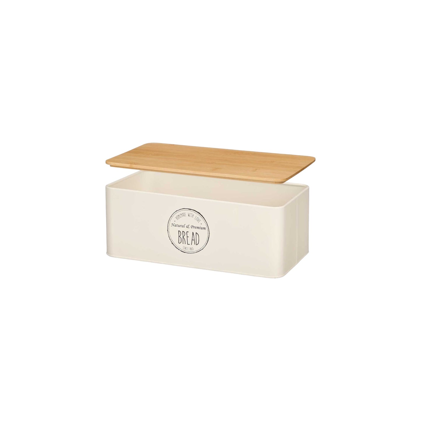 BREAD HOLDER BAMBOO CREAM WITH LID