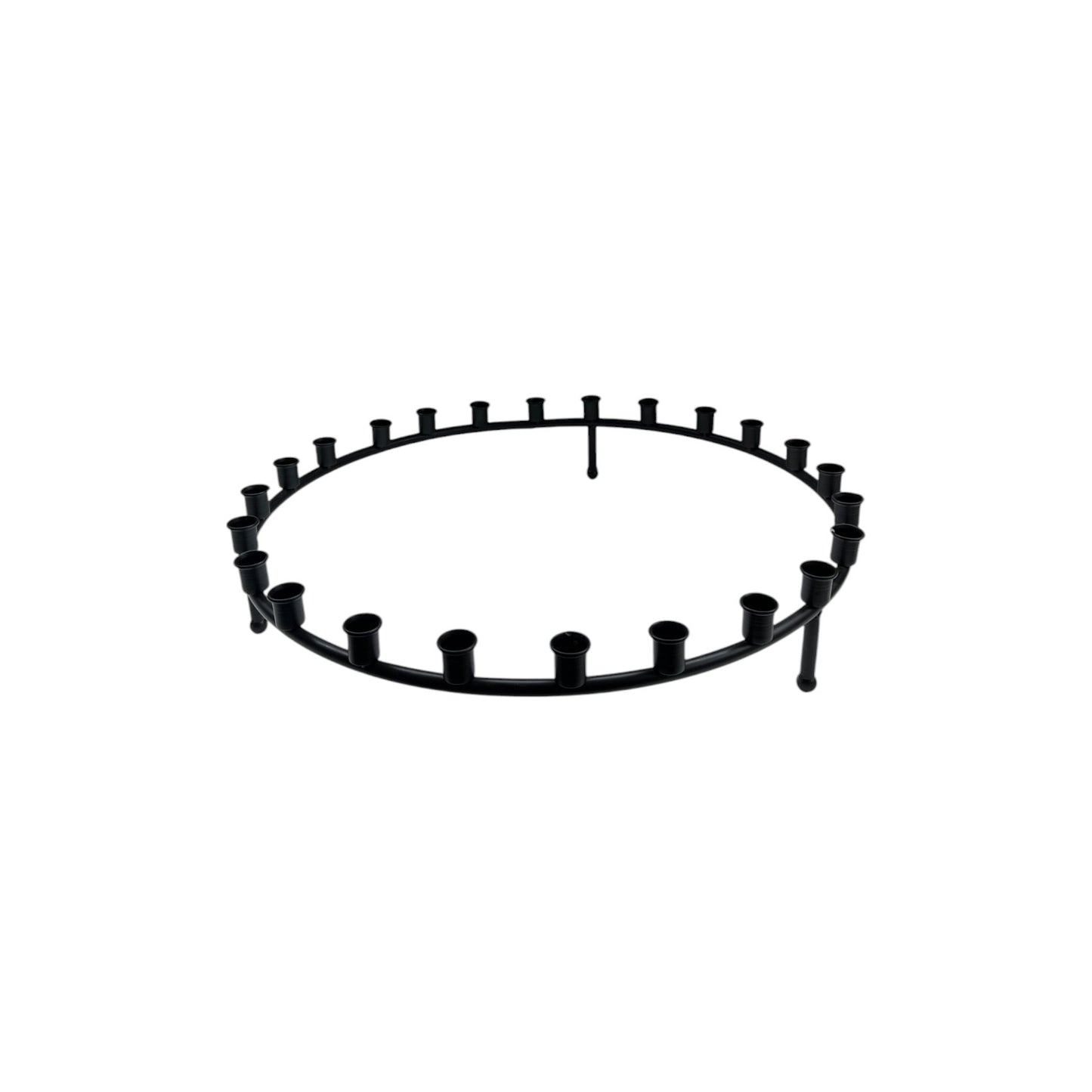 CANDLE HOLDER RING BLACK METAL