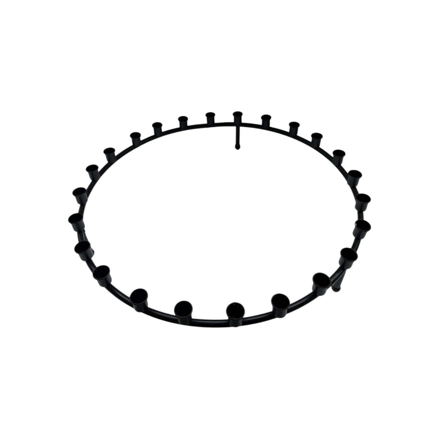 CANDLE HOLDER RING BLACK METAL