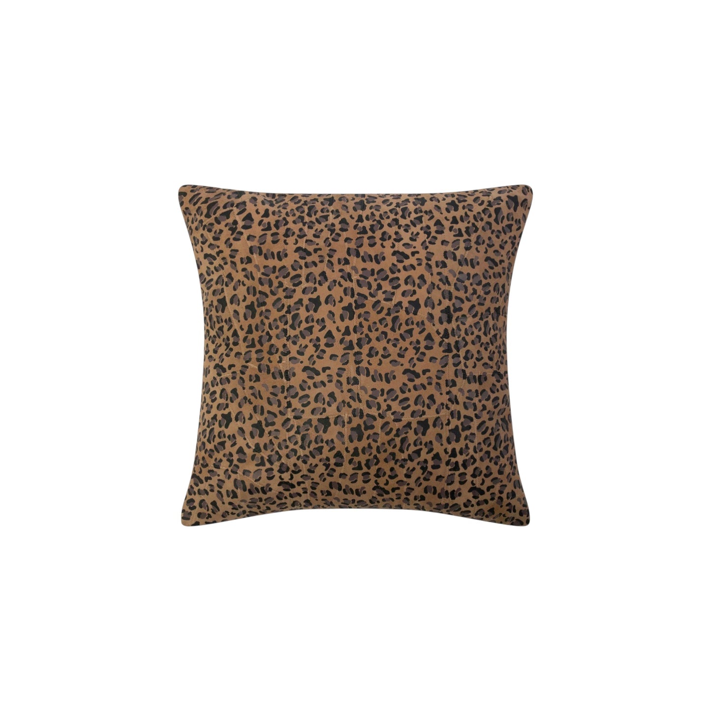 CUSHION GOAT SUEDE LEOPARD CAMEL 45 X 45 CM