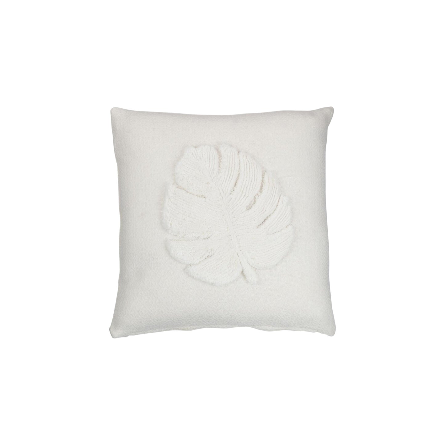 CUSHION LEAF SQUARE POLYESTER WHITE