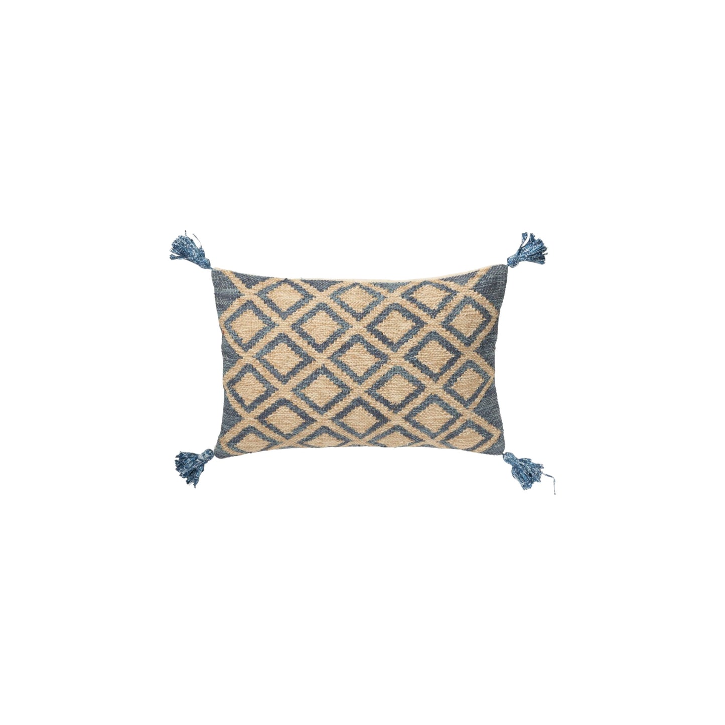 CUSHION RECTANGLE LOZENGE PATTERN JUTE COTTON