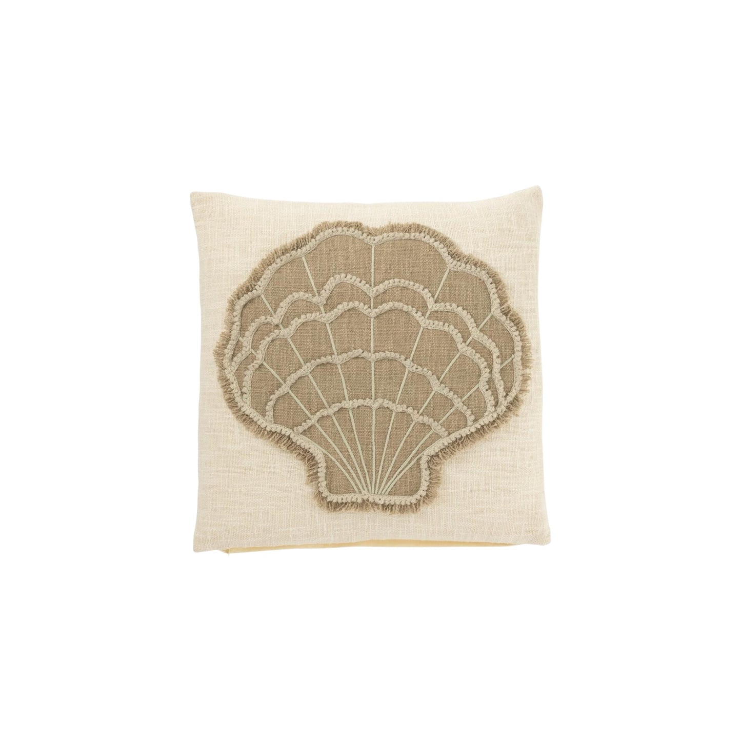 CUSHION SHELL COTTON WHITE AND BEIGE