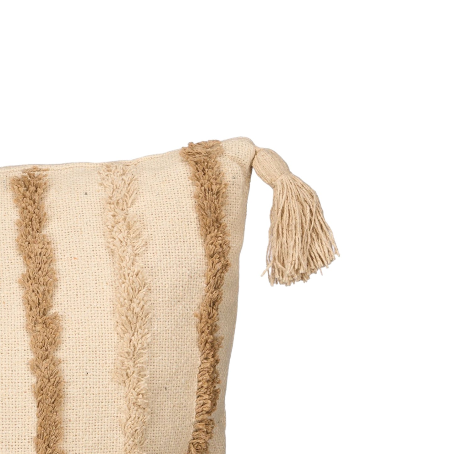 CUSHION EMBROIDERED BROWN STRIPES