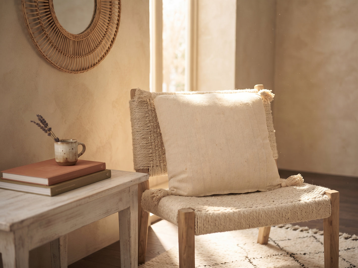 CUSHION RELIEF STRIPES BEIGE 45 X 45 CM