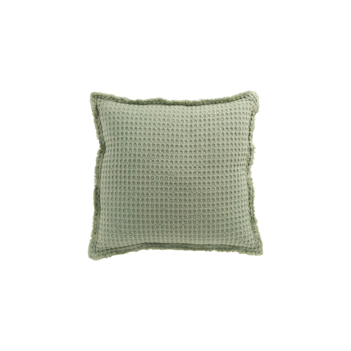 CUSHION WAFFLE PATTERN COTTON LIGHT GREEN
