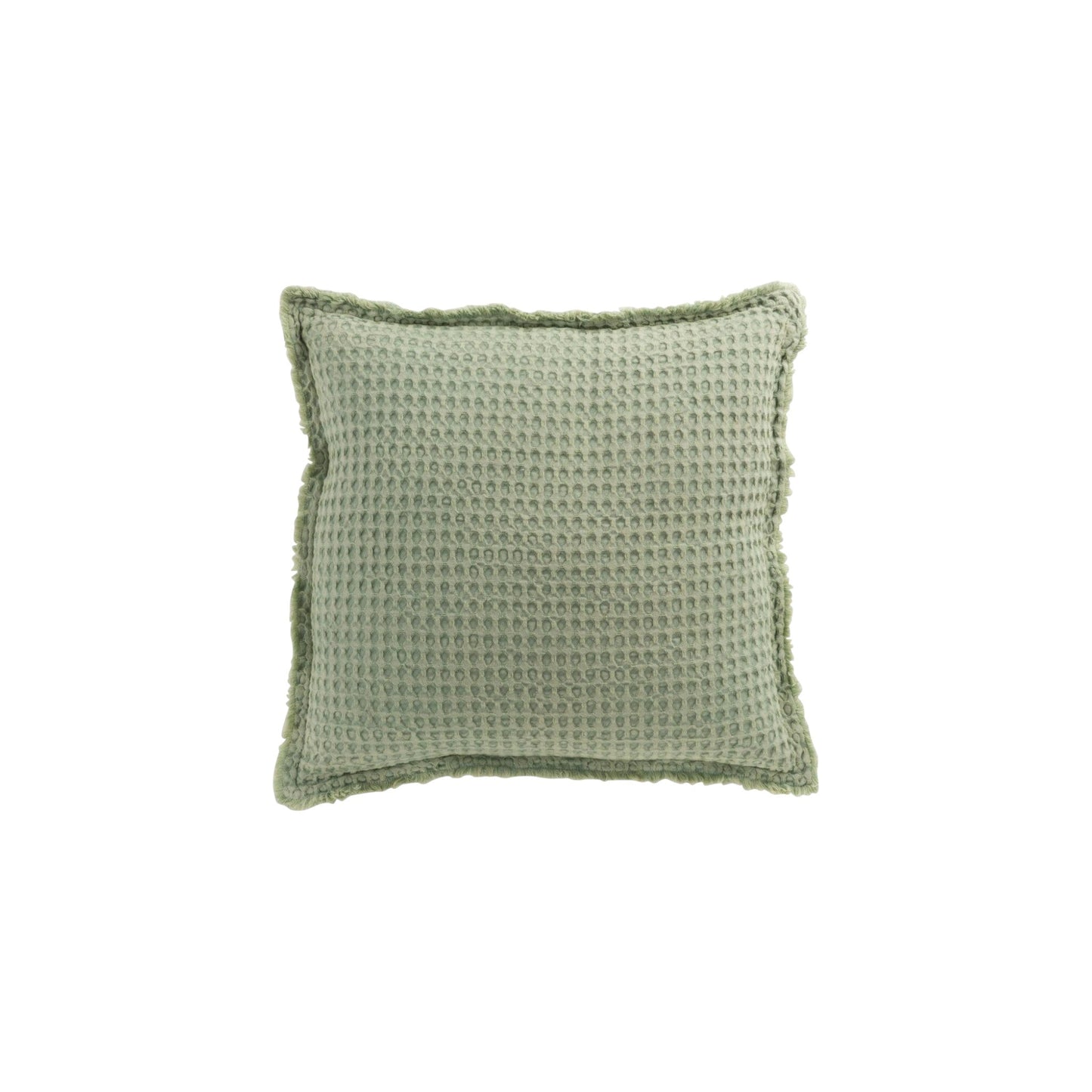 CUSHION WAFFLE PATTERN COTTON LIGHT GREEN
