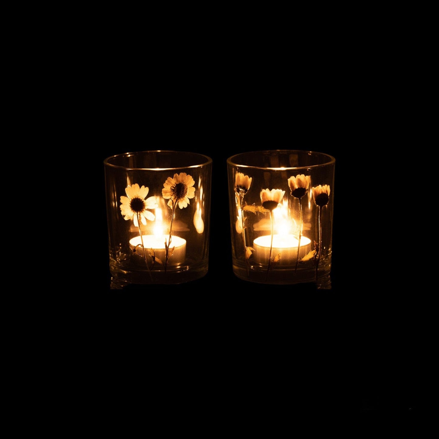 DAISY TEALIGHT FLOWER GLASS