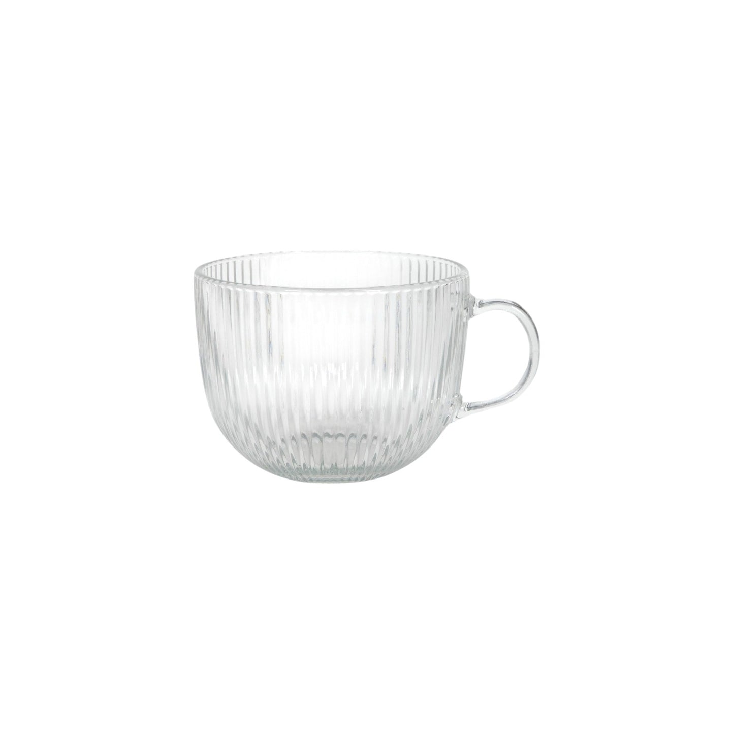 DRINKING GLASS LINES CLEAR WITH HANDLE