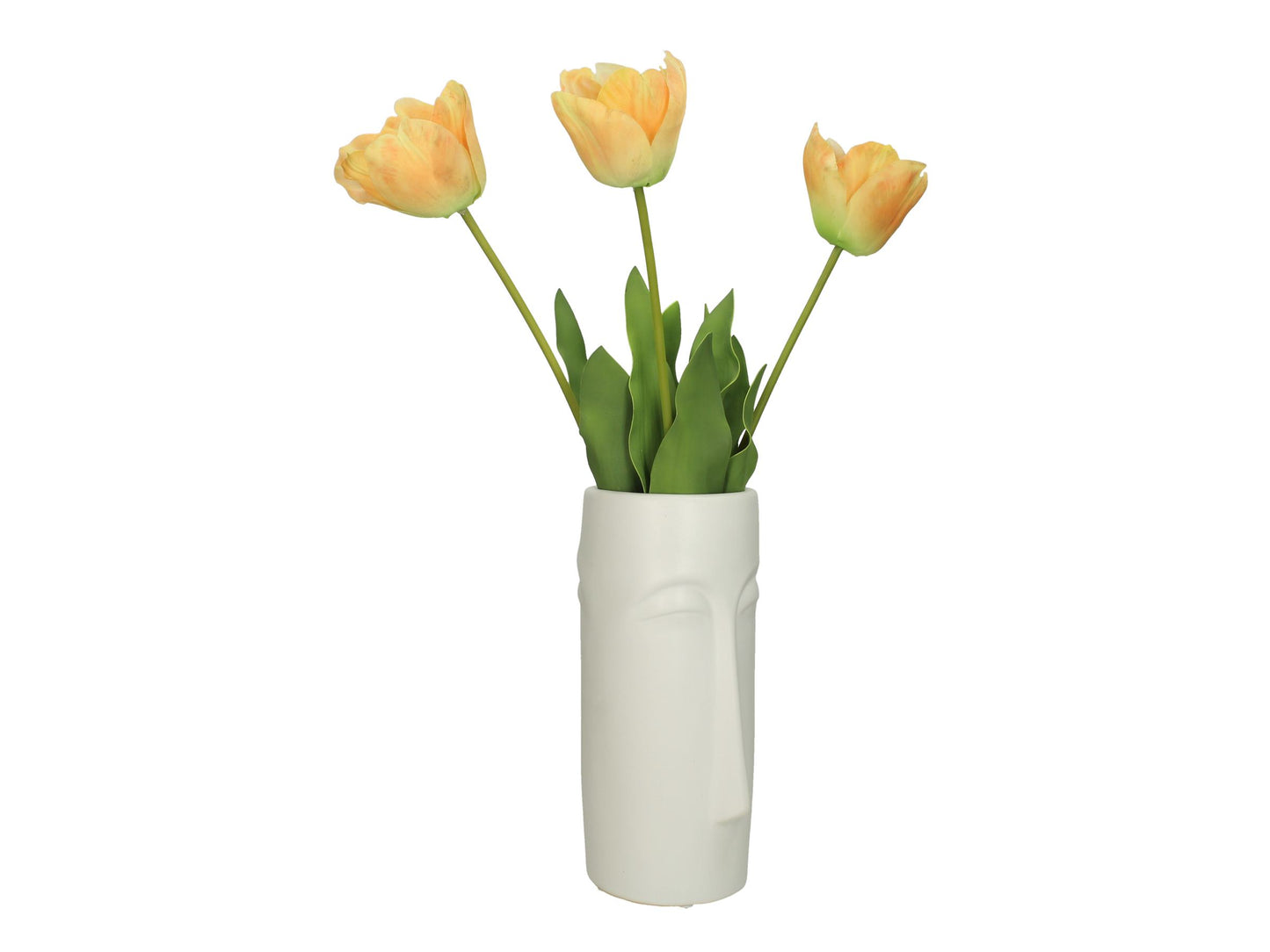 FACE FINE EARTHENWARE WHITE VASE