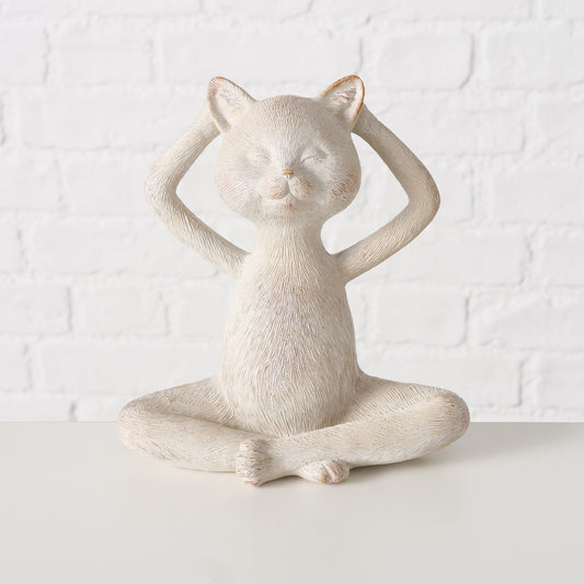FIGURINE YOGA CAT BEIGE