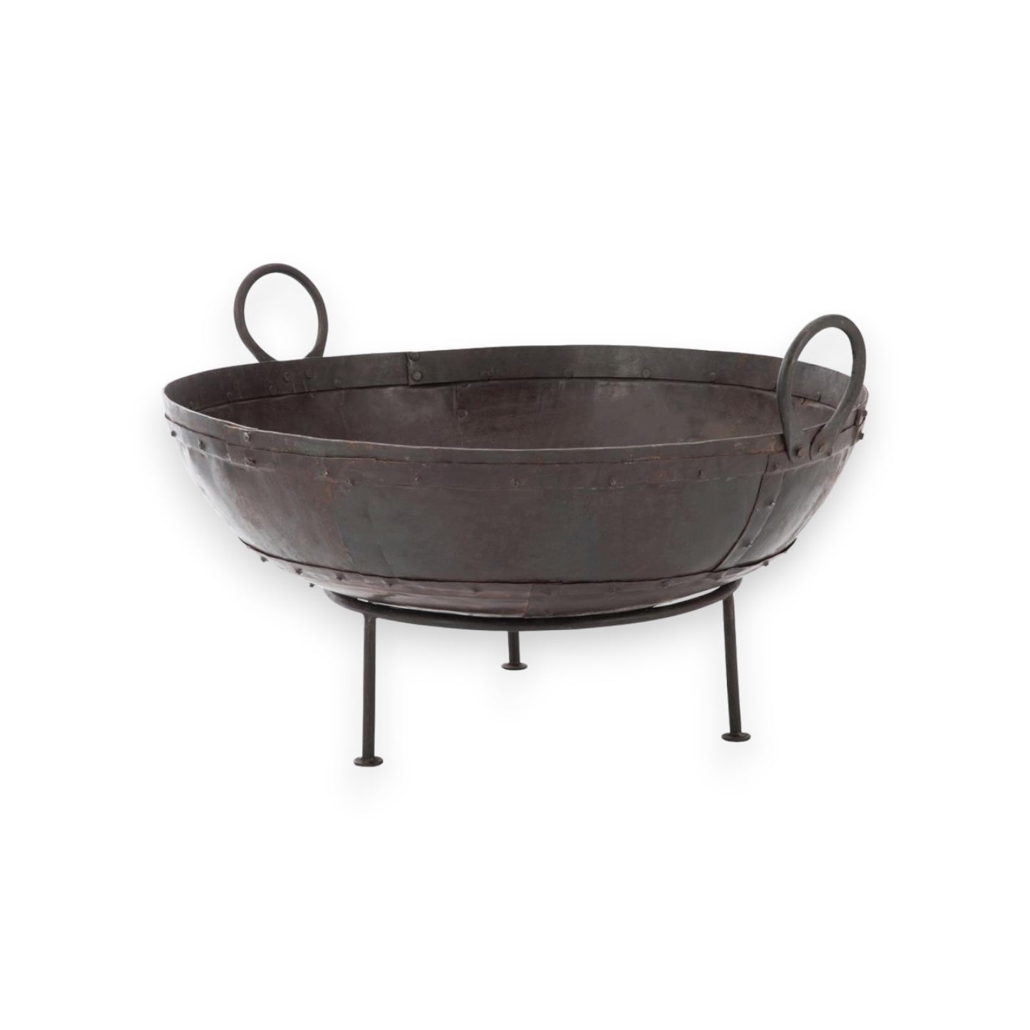 FIRE PIT ROUND IRON BROWN