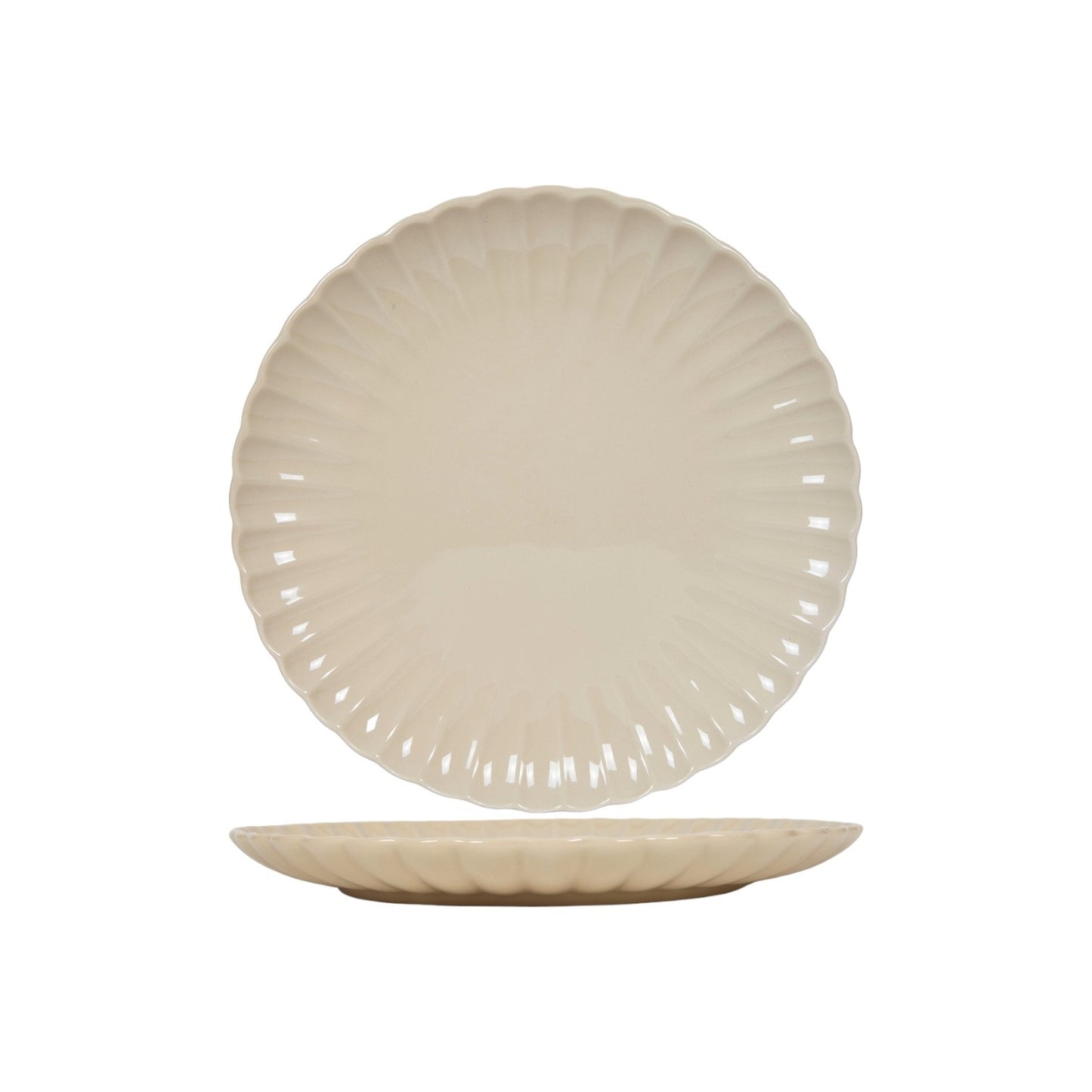 FLOWER PLATE BEIGE