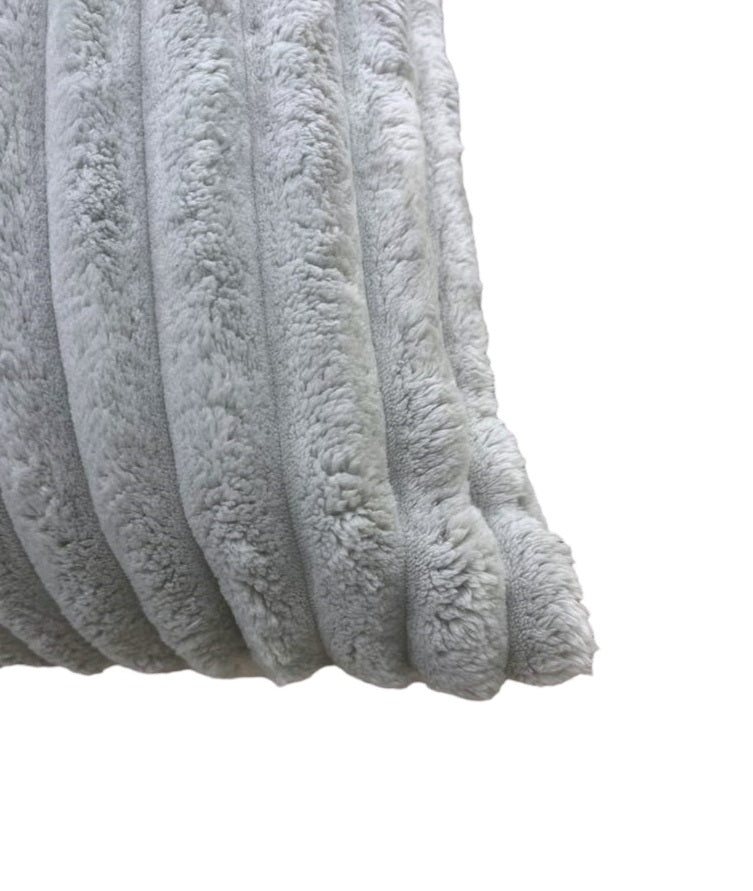 FURRY LINE CUSHION GREY
