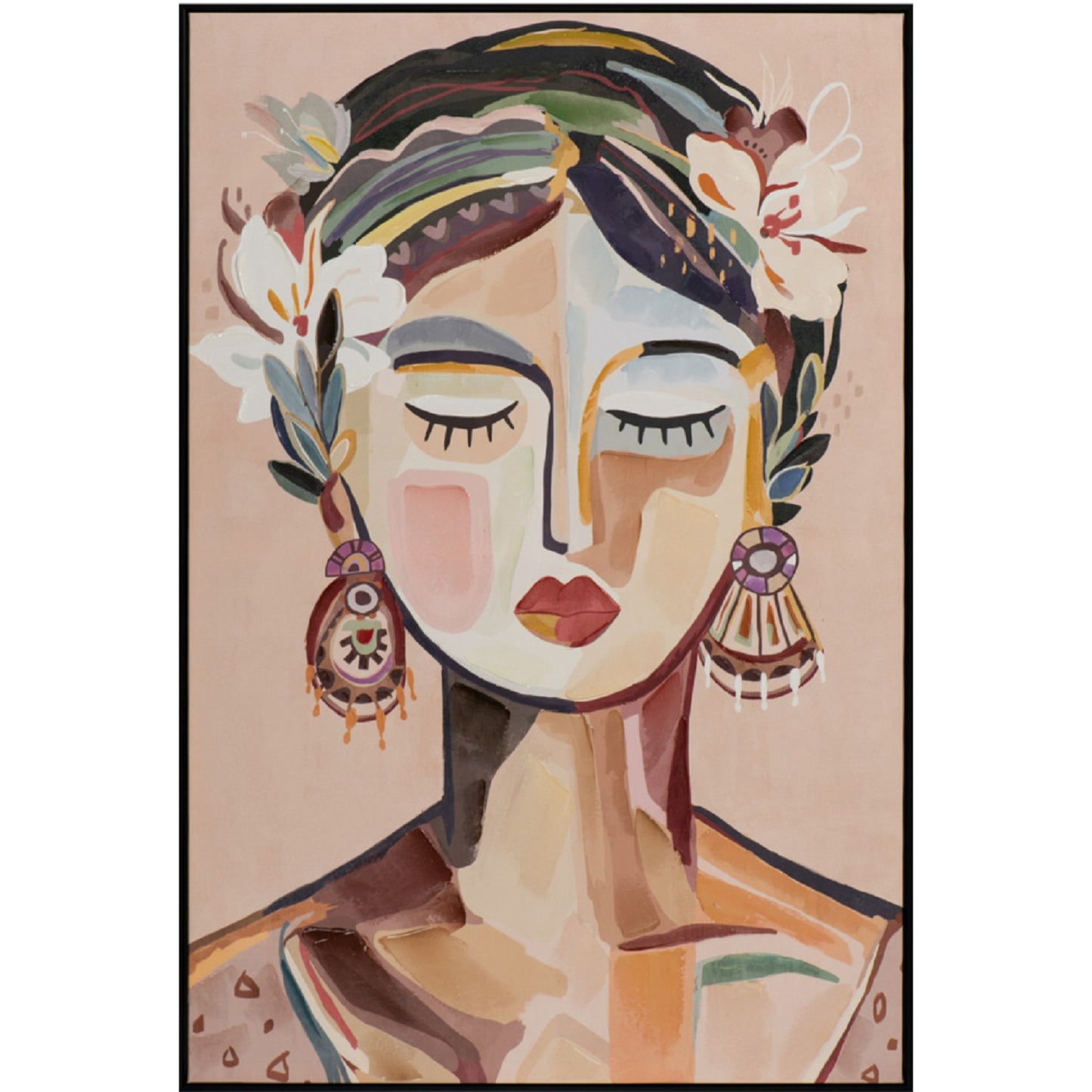 GIRL BEIGE ACRYLIC PAINTING