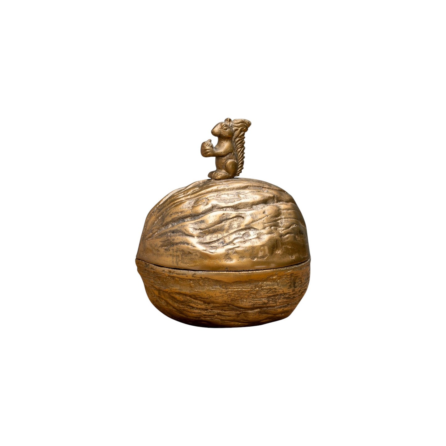 GOLDEN METAL BOX WALNUT AND SQUIRREL