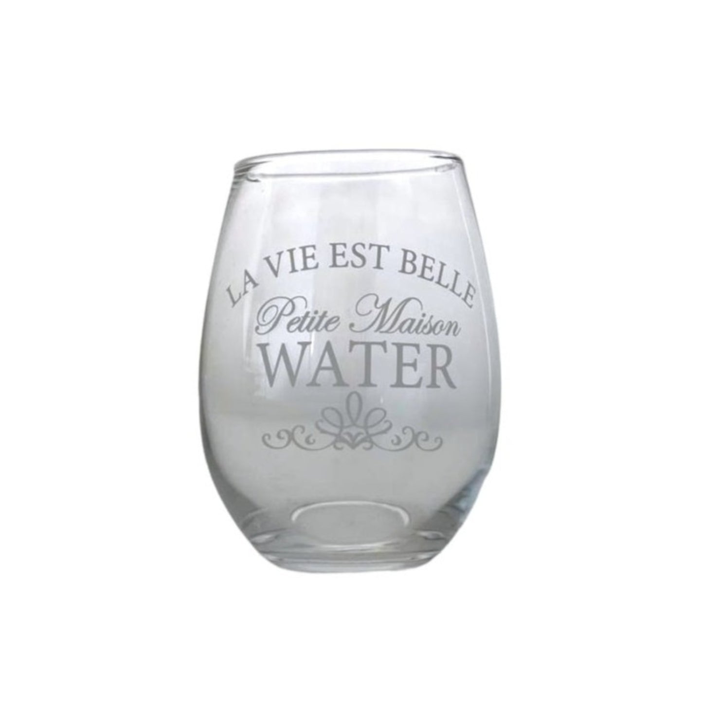 "LA VIE EST BELLE" WATER GLASS