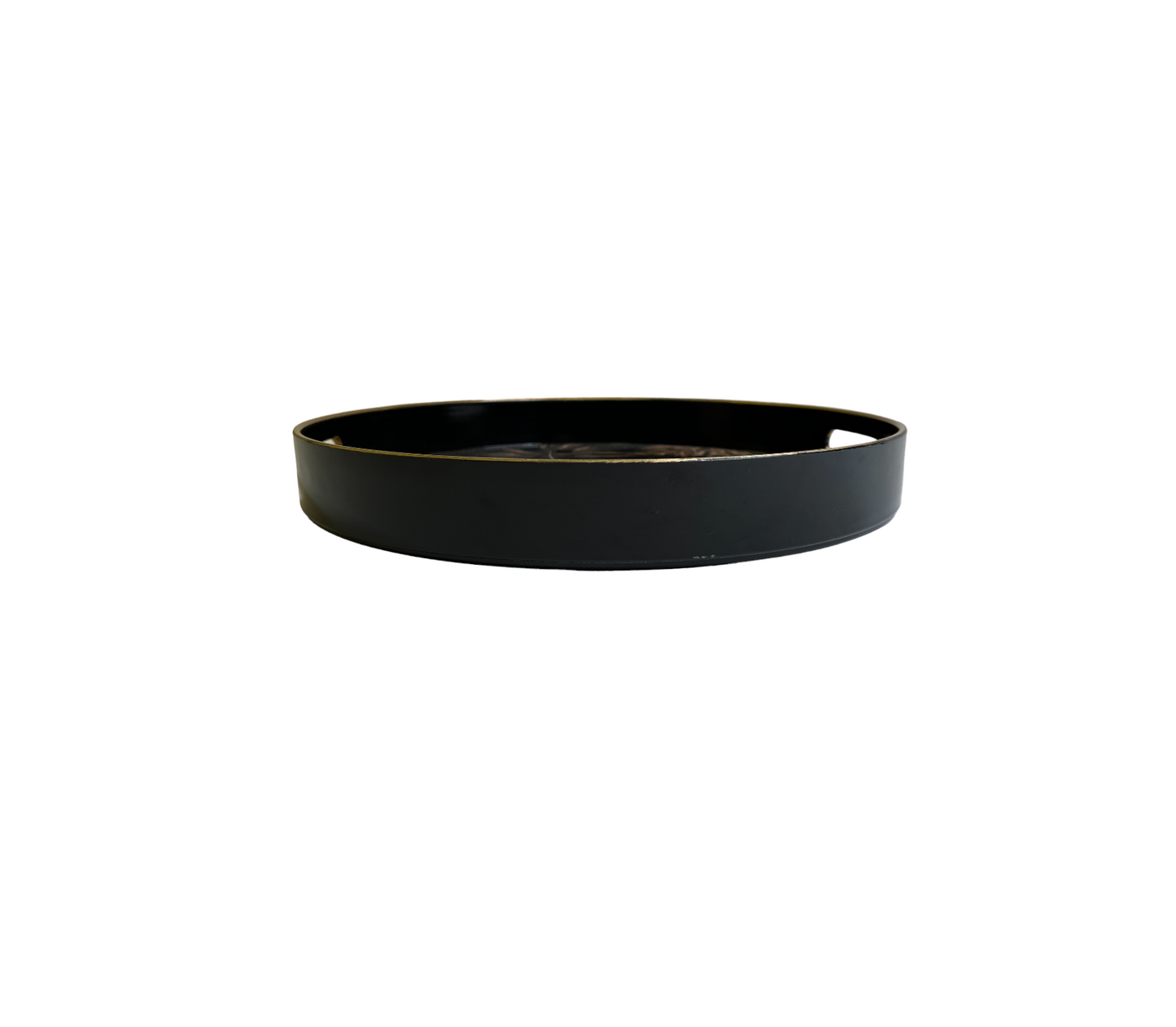LEAF BLACK SERVING TRAY