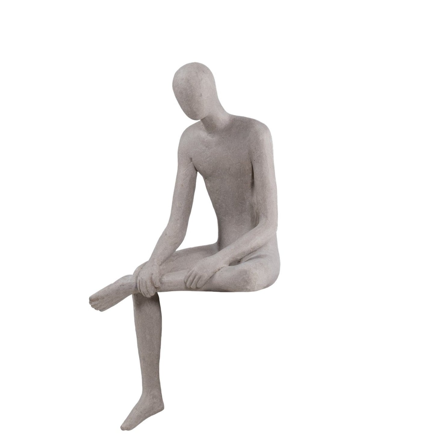 LOUNGE SITTING MAN HANGING LEG STATUE