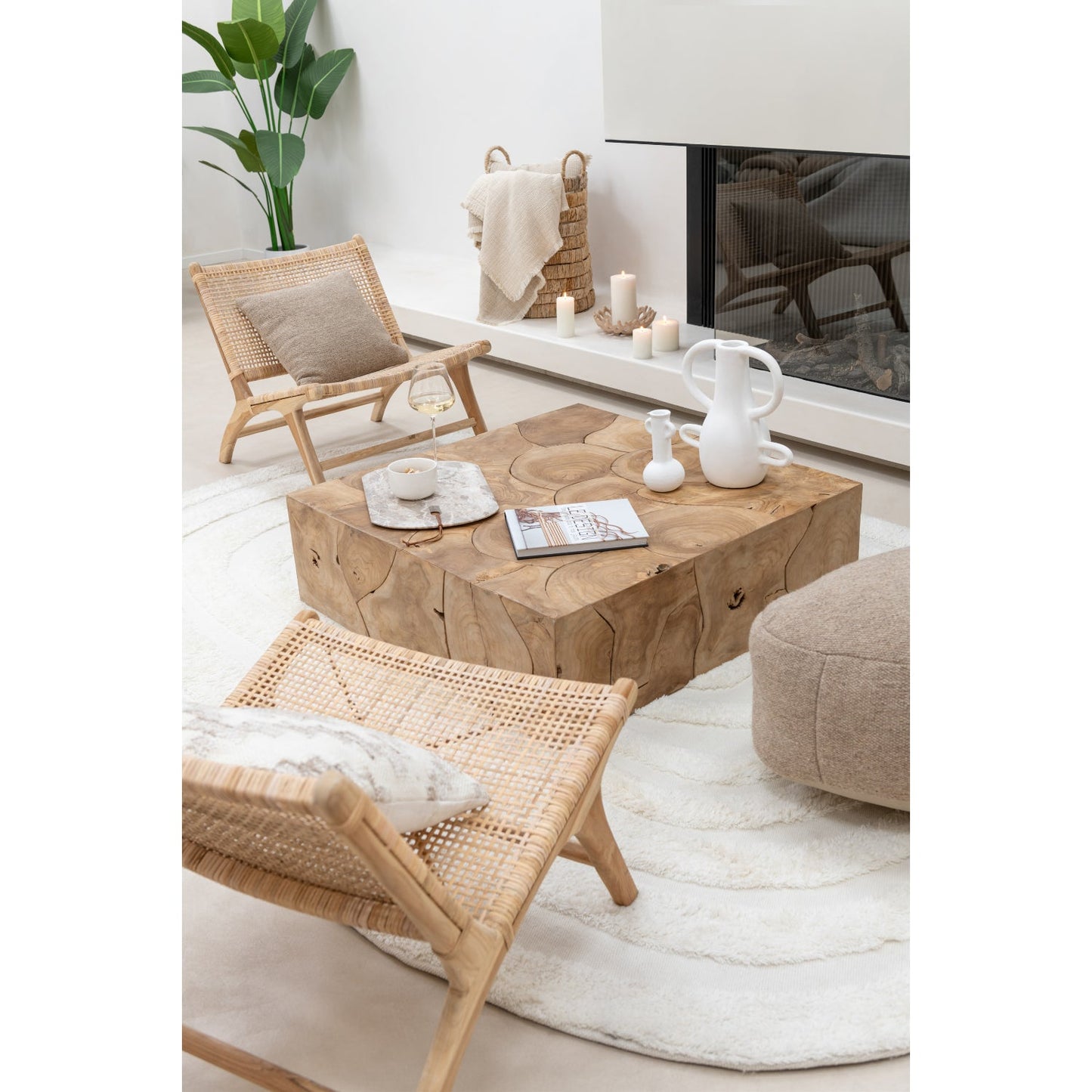 LOUNGE CHAIR LOOSE WEAVING RATTAN NATURAL