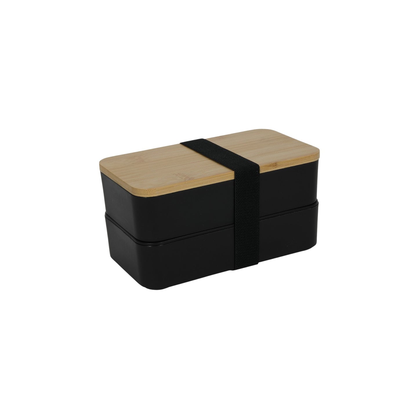 LUNCH BOX BLACK WITH BAMBOO COVER