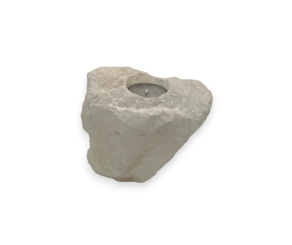 NATURAL STONE TEA LIGHT WHITE