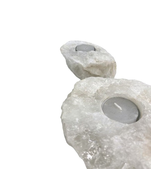 NATURAL STONE TEA LIGHT WHITE