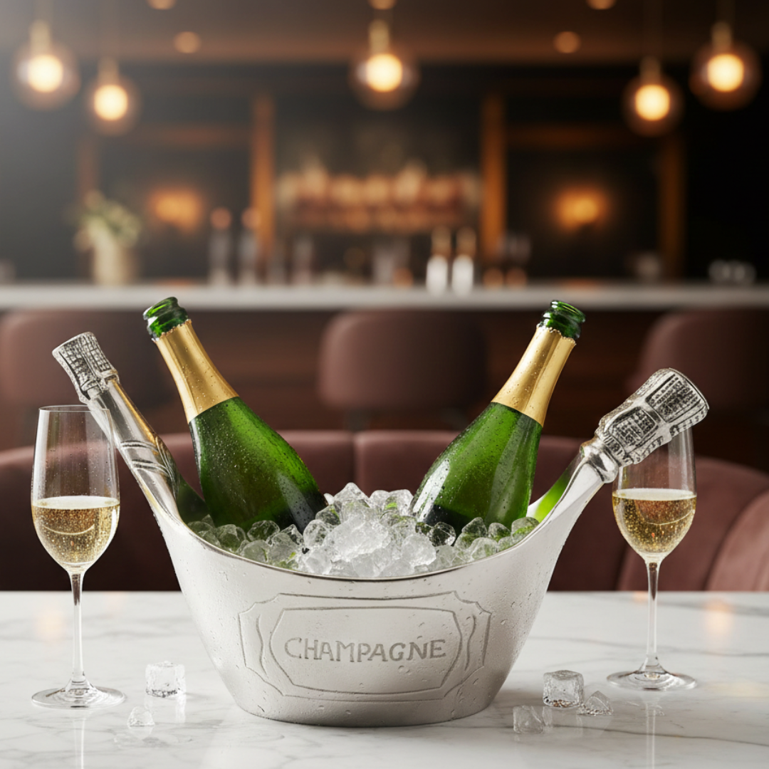 OVAL CHAMPAGNE COOLER BOTTLE NICKEL