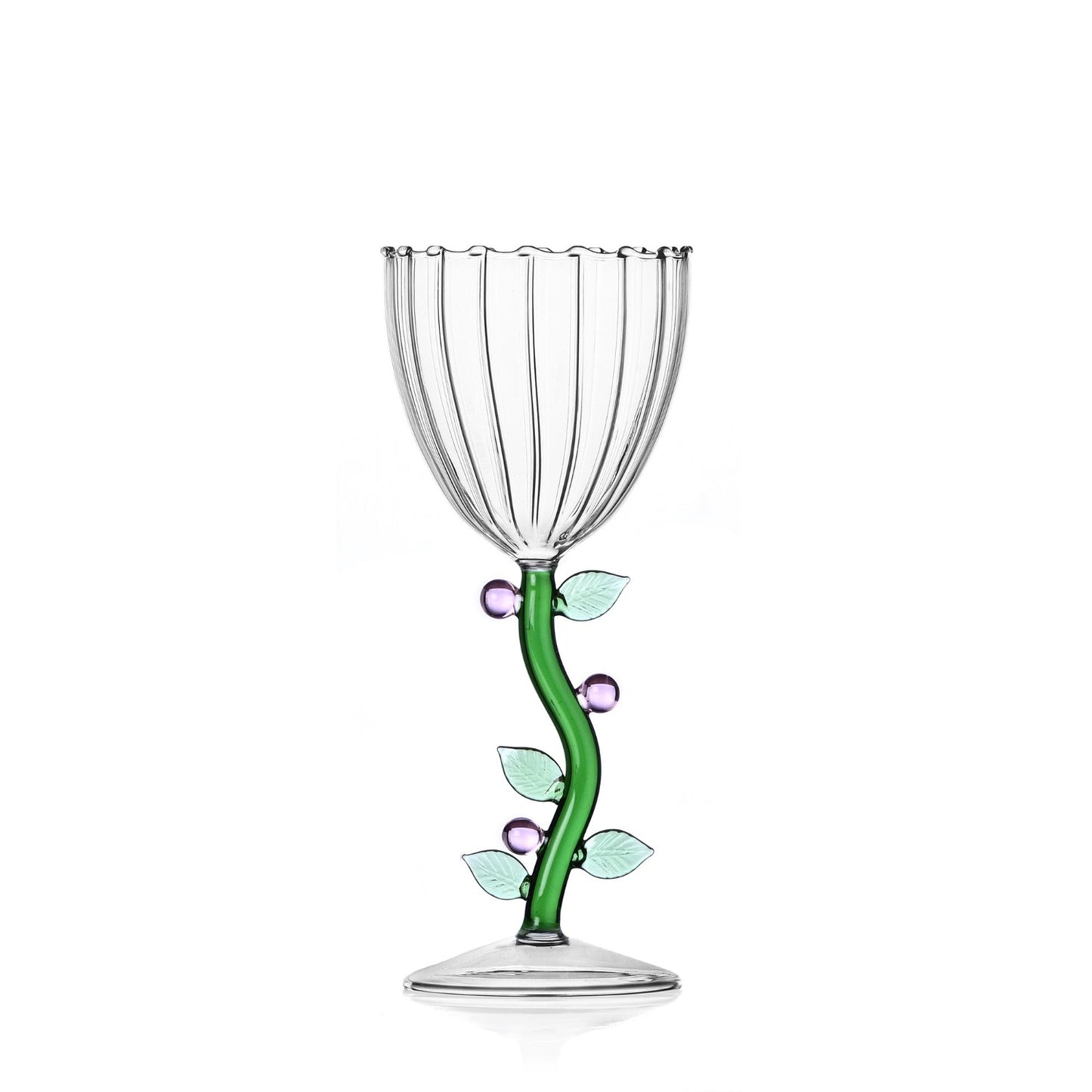 PINK FLOWER STEMMED GLASS