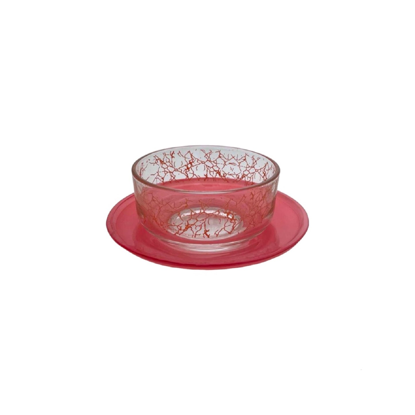 PINK MARBLE MEGHLE BOWL WITH PLATE