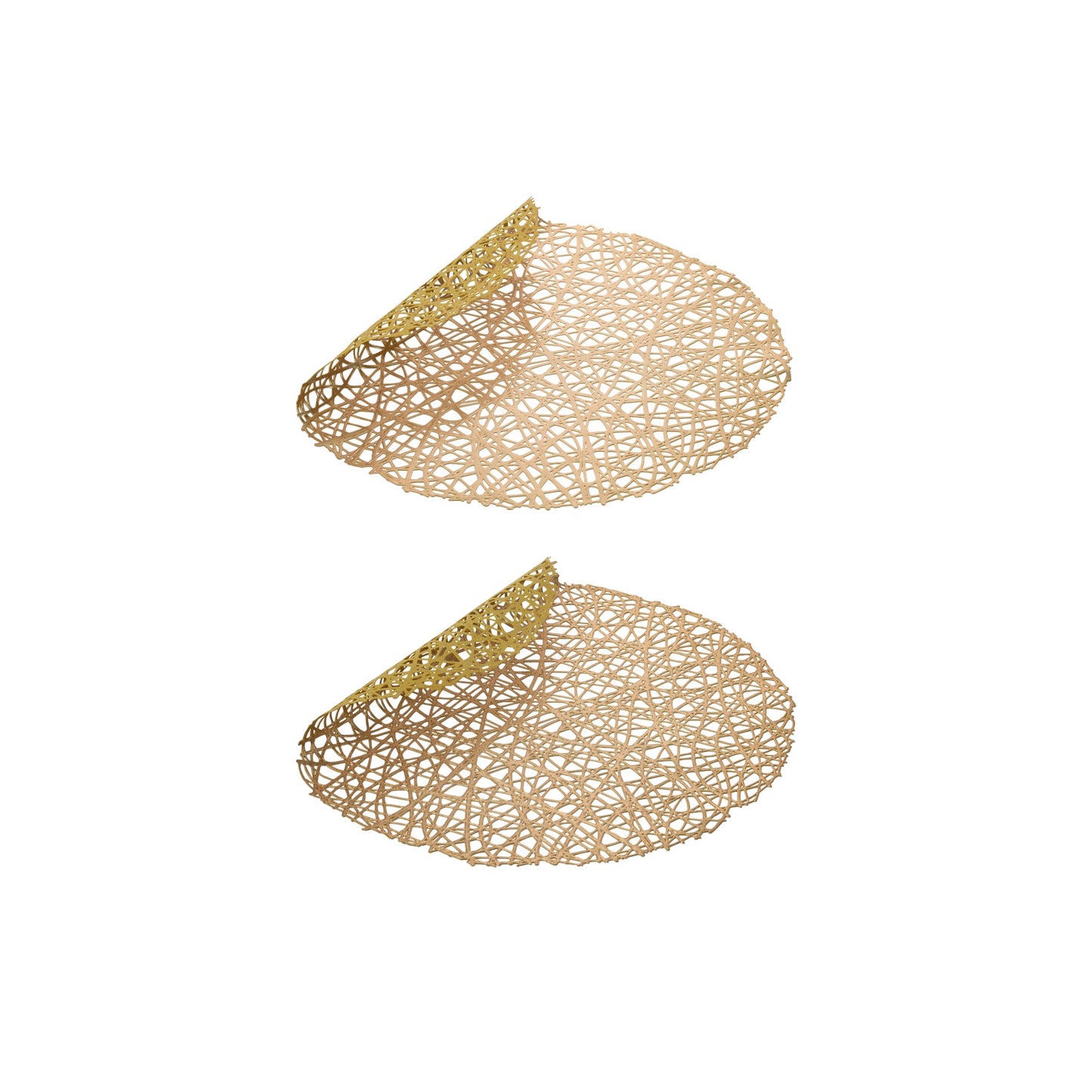 PLACEMAT HOLES SHINY MATT GOLD