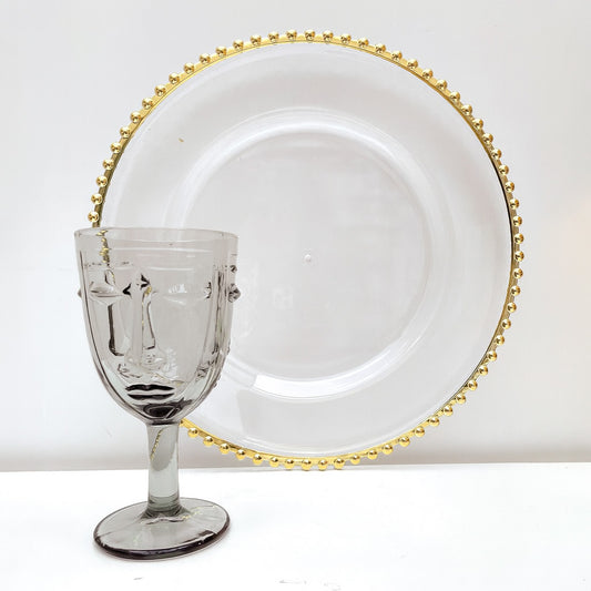 PLACEMAT TRANSPARENT GOLD PEARLS