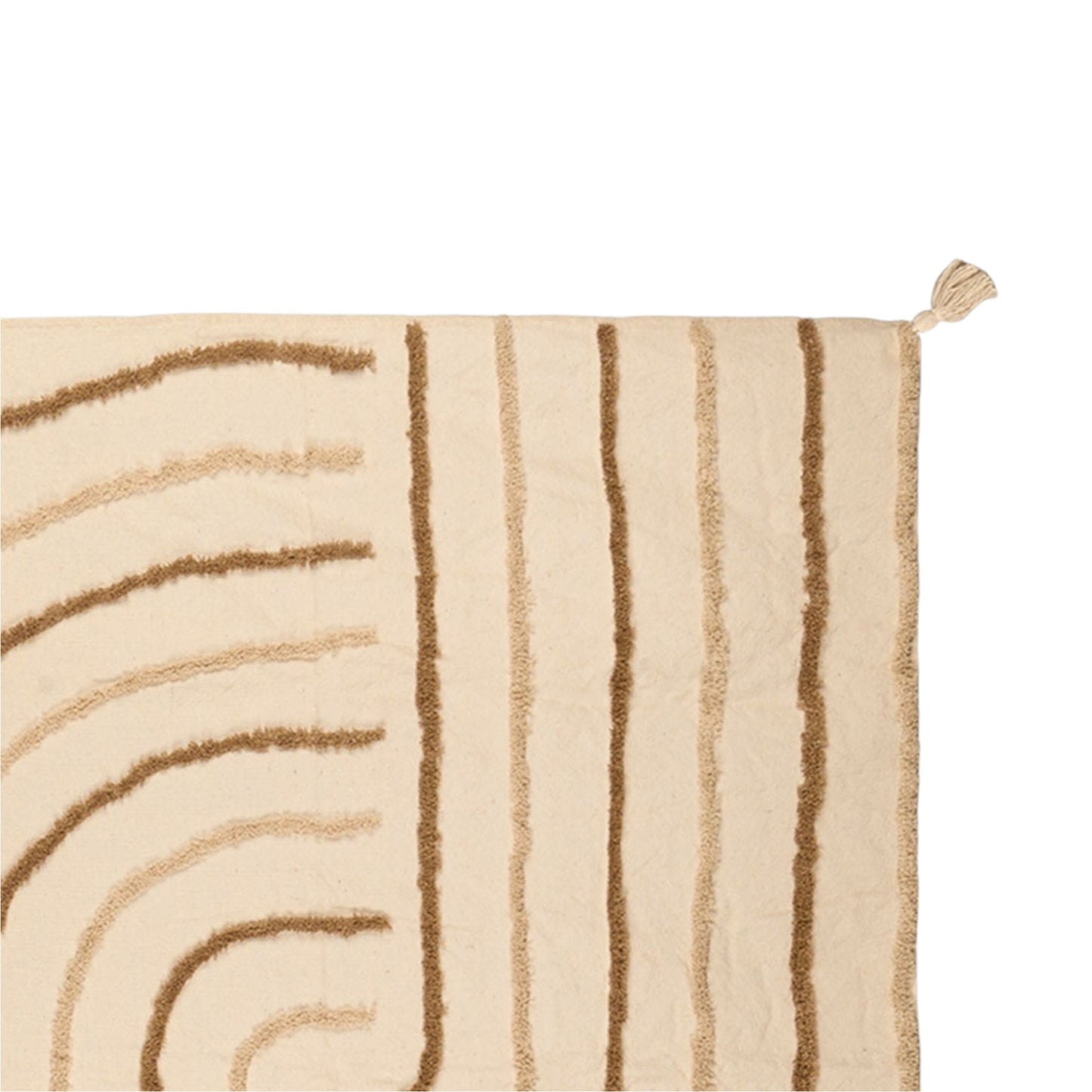 PLAID EMBROIDERED MULTI USE BROWN STRIPED