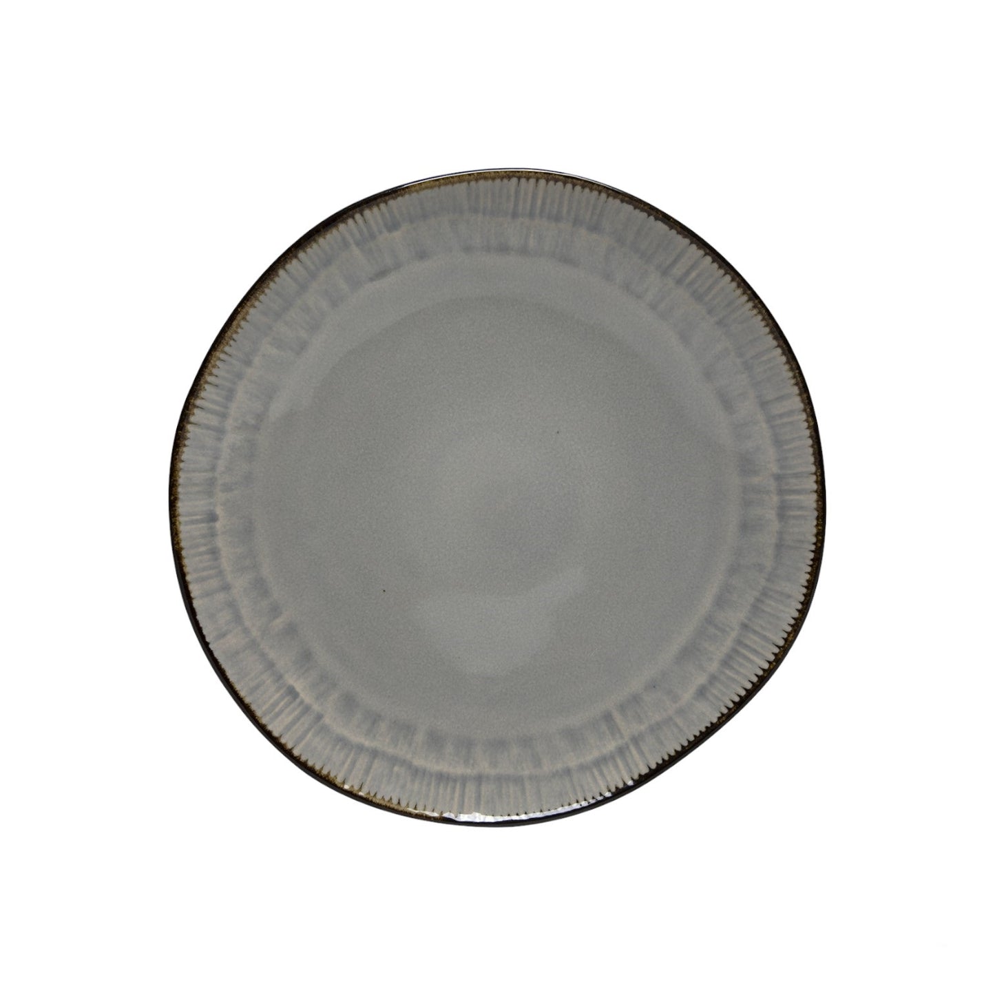 PLATE REACTIVE GLAZE GREY