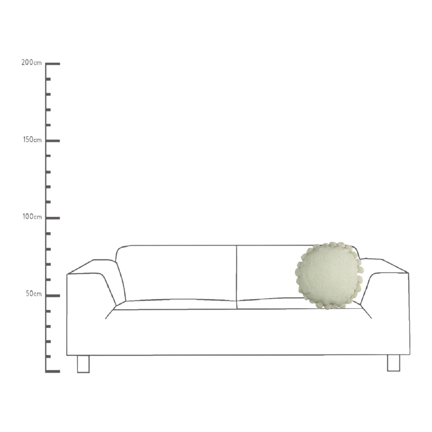 POMPOMS IVORY CUSHION 45 X 45 CM