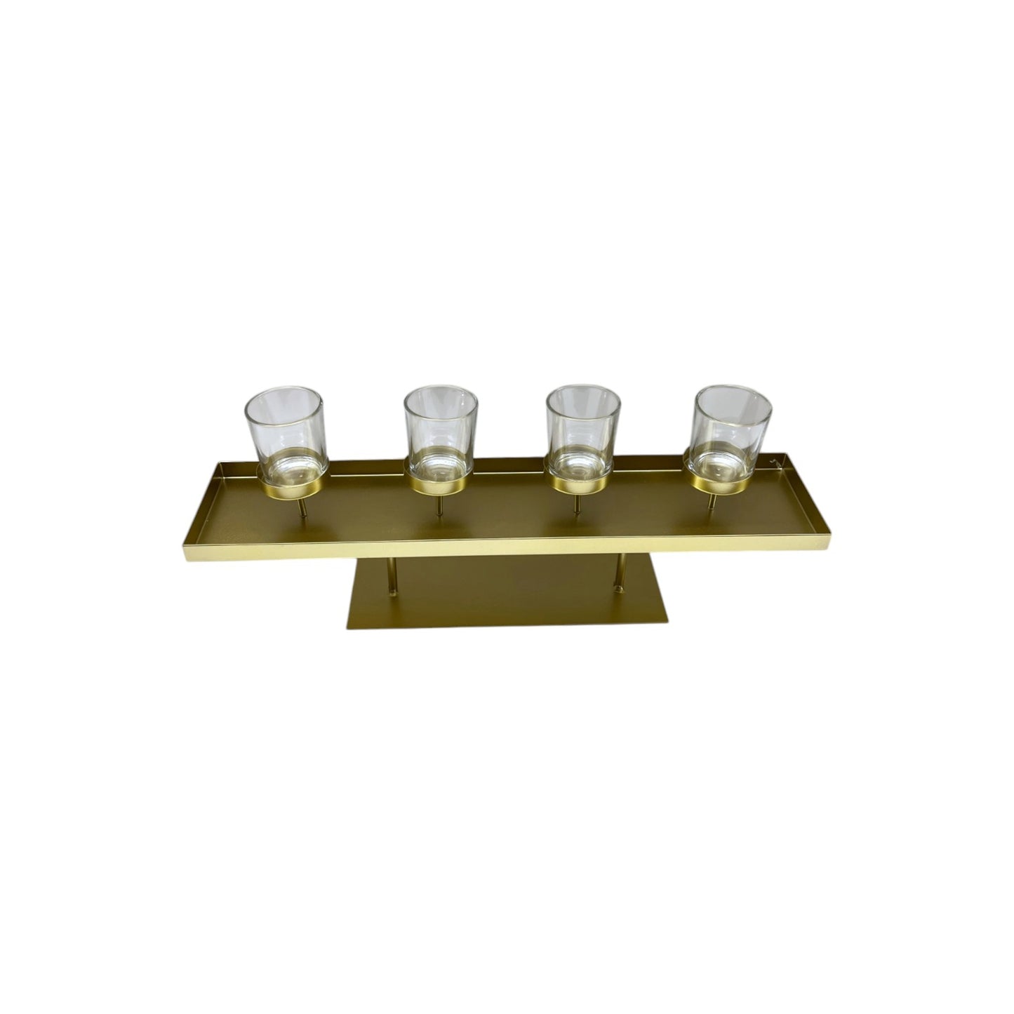 RECTANGLE CANDLE HOLDER TRAY WITH GLASS