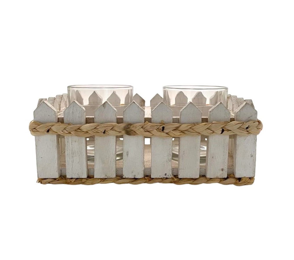 RECTANGLE WOOD CANDLE HOLDER