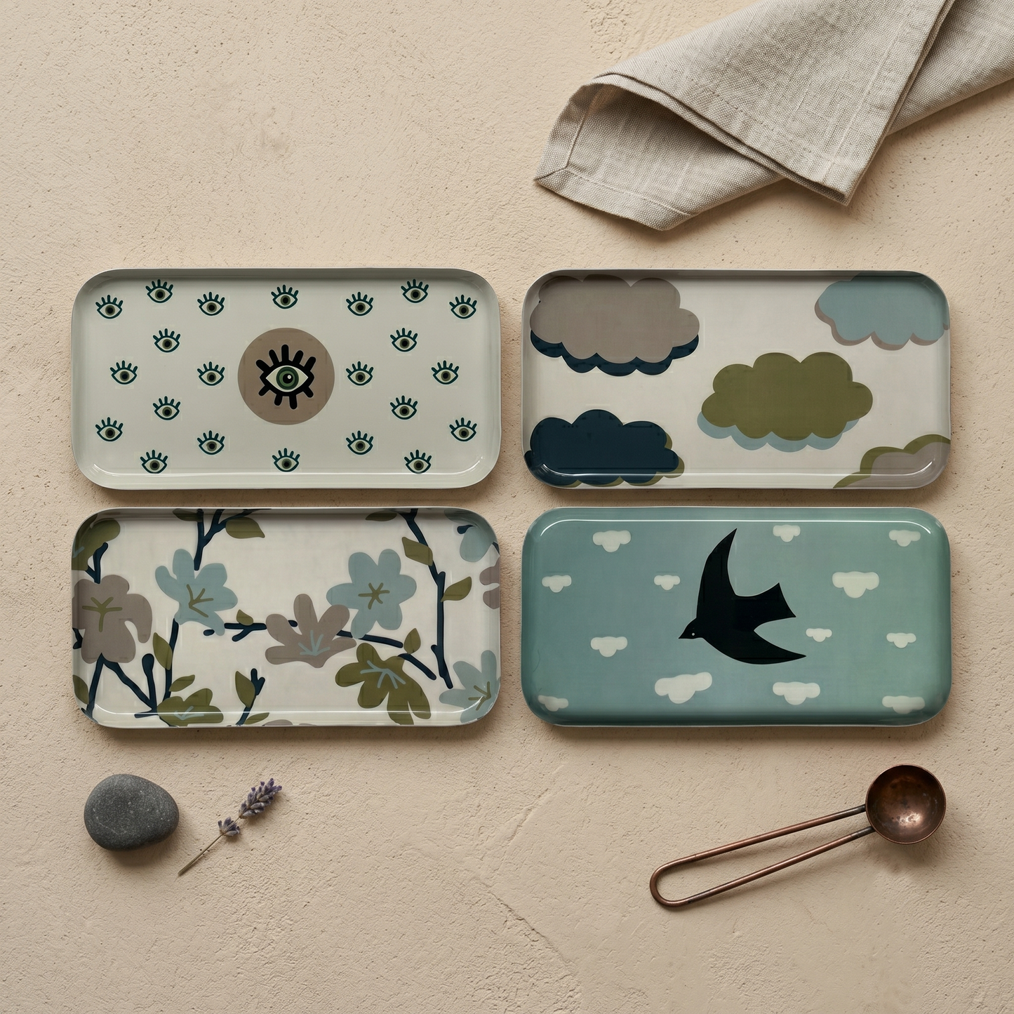 RECTANGLE TRAY BIRDS