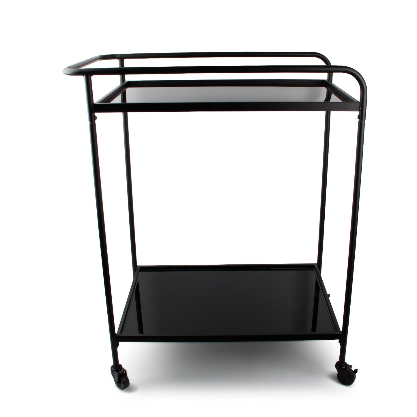 RECTANGULAR SERVING TROLLEY WITH 2 LAYERS BLACK
