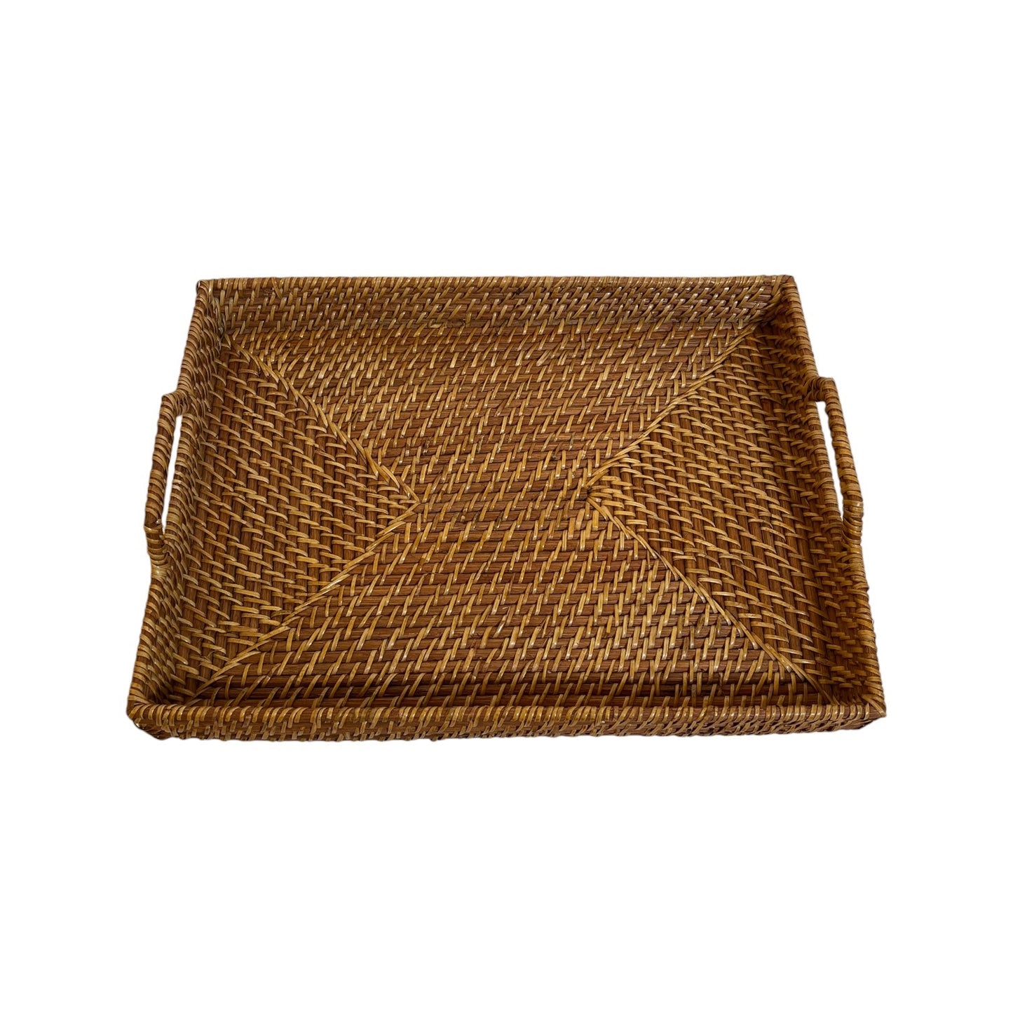 RECTANGULAR TRAY WITH RATTAN HANDLES