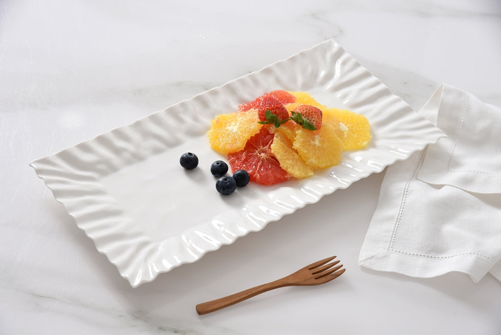 RECTANGULAR TRAY WHITE PORCELAIN