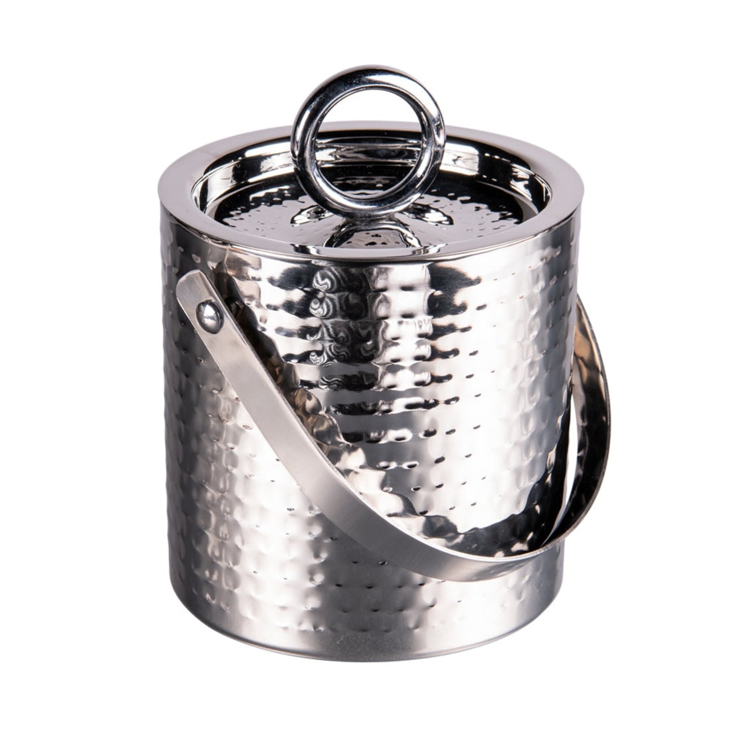 RING KNOB ICE BUCKET HAMMERED WITH CLIP