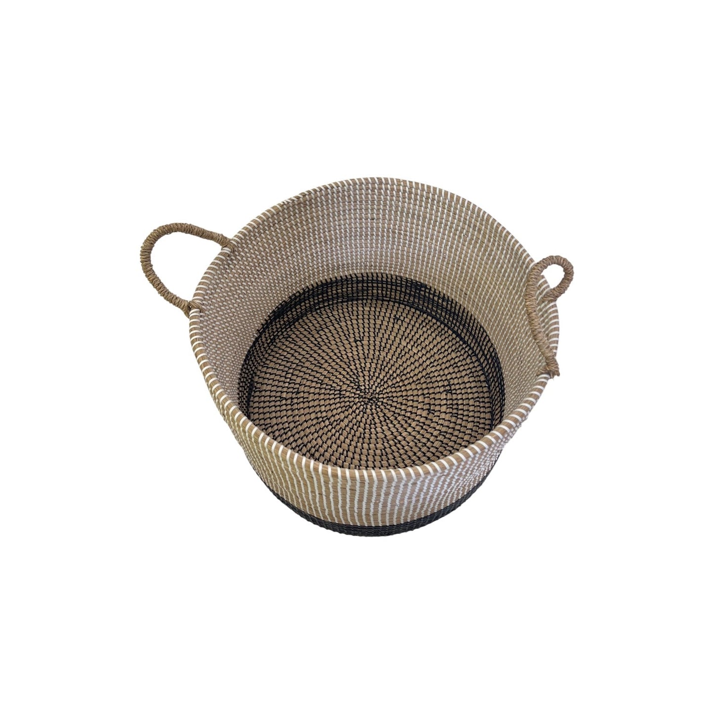 ROUND BASKET BLACK BOTTOM
