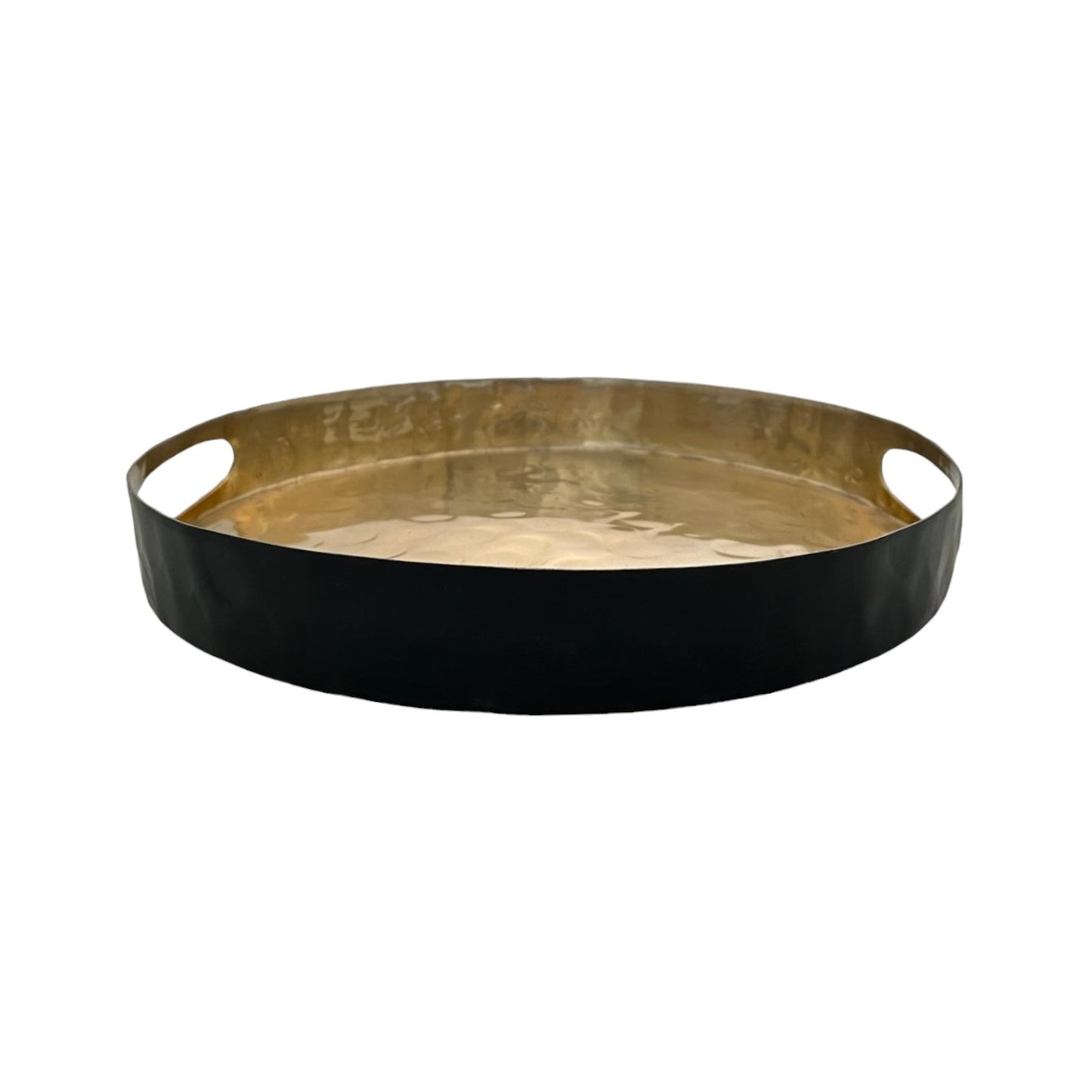 ROUND TRAY BLACK AND GOLD